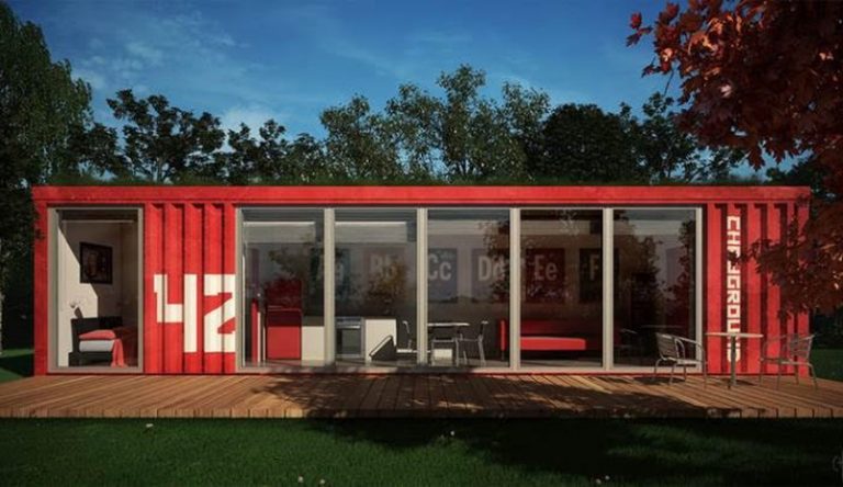 Shipping container conversion to a office